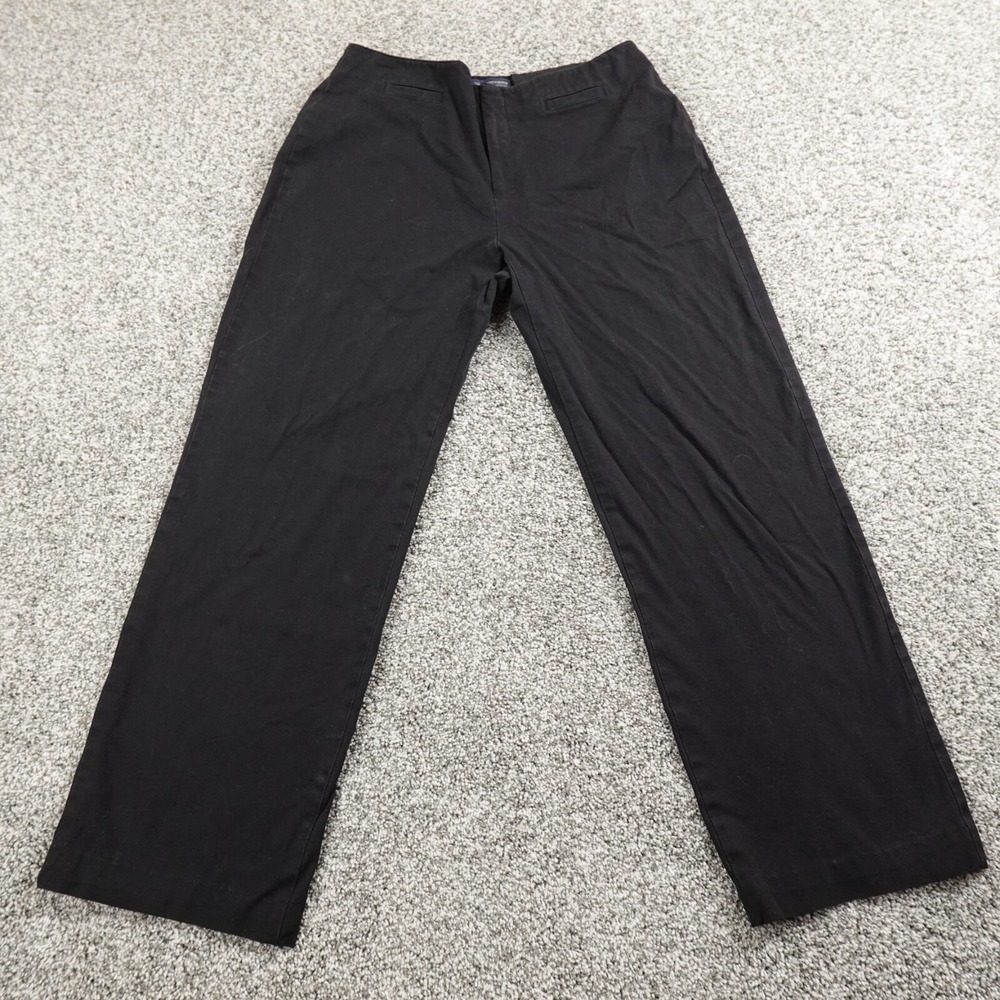 VTG Dockers Pants Womens 10 Black Chino Trouser Straight High Rise Bareback Y2K
